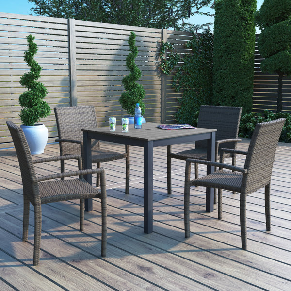 Forever Patio Outdoor Patio Square Dining Table with Dining Chairs ...
